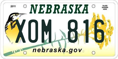 NE license plate XOM816