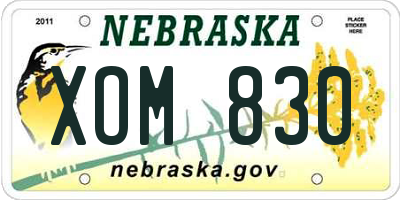 NE license plate XOM830