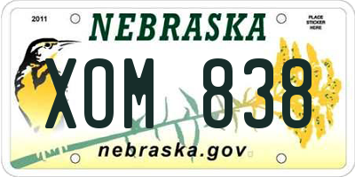 NE license plate XOM838