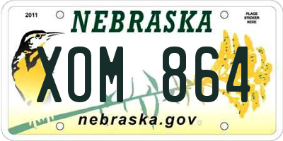 NE license plate XOM864