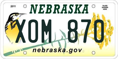 NE license plate XOM870