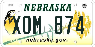 NE license plate XOM874