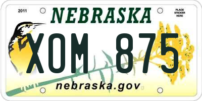 NE license plate XOM875