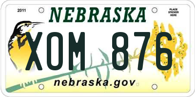 NE license plate XOM876