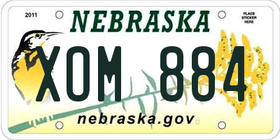 NE license plate XOM884