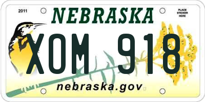 NE license plate XOM918