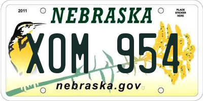 NE license plate XOM954