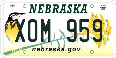 NE license plate XOM959