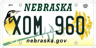 NE license plate XOM960