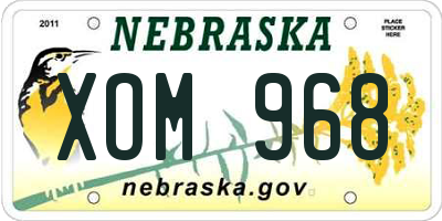 NE license plate XOM968