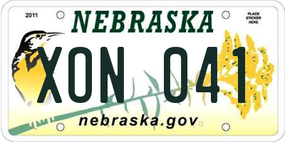 NE license plate XON041
