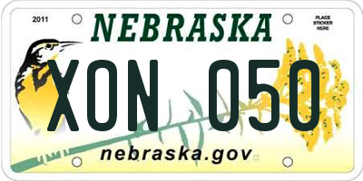 NE license plate XON050