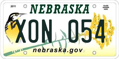 NE license plate XON054