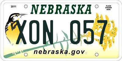 NE license plate XON057