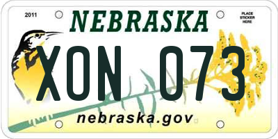 NE license plate XON073
