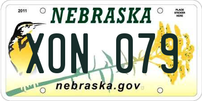 NE license plate XON079