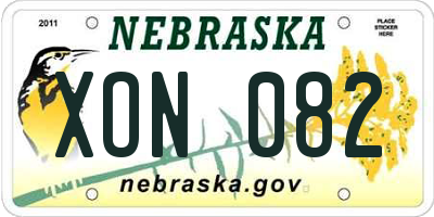 NE license plate XON082