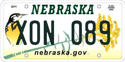 NE license plate XON089
