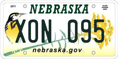 NE license plate XON095