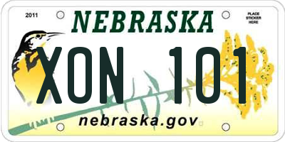 NE license plate XON101