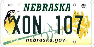 NE license plate XON107