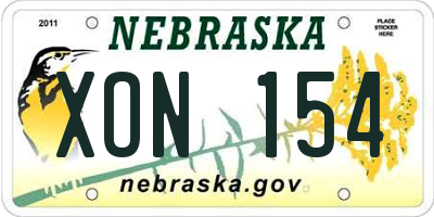 NE license plate XON154