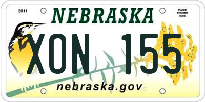 NE license plate XON155