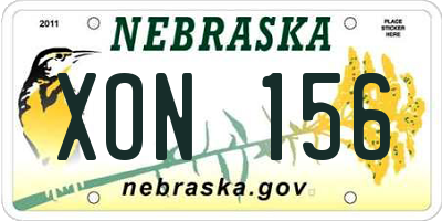 NE license plate XON156