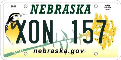 NE license plate XON157