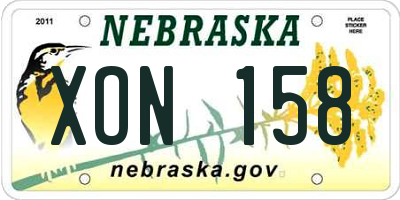 NE license plate XON158