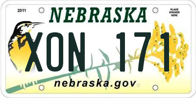NE license plate XON171