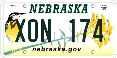 NE license plate XON174