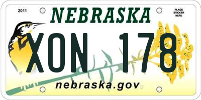 NE license plate XON178