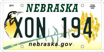 NE license plate XON194