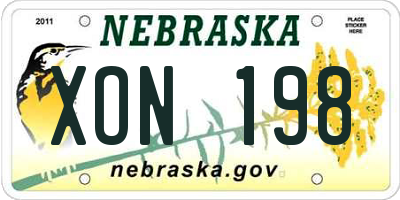 NE license plate XON198