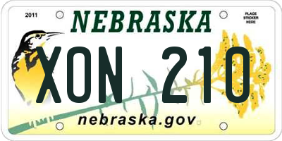 NE license plate XON210