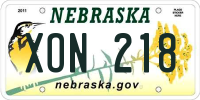 NE license plate XON218