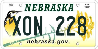 NE license plate XON228