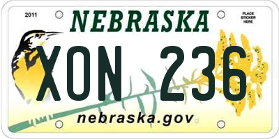 NE license plate XON236