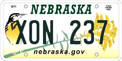 NE license plate XON237