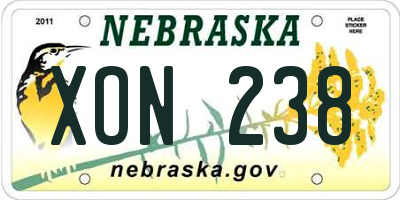 NE license plate XON238