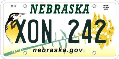 NE license plate XON242