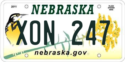 NE license plate XON247
