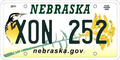 NE license plate XON252