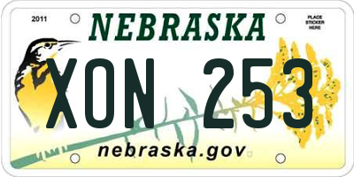 NE license plate XON253