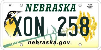 NE license plate XON258