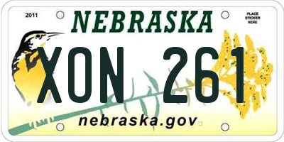 NE license plate XON261