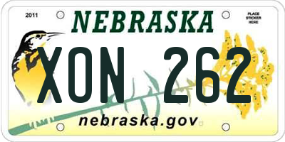 NE license plate XON262