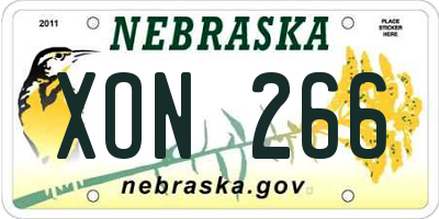 NE license plate XON266