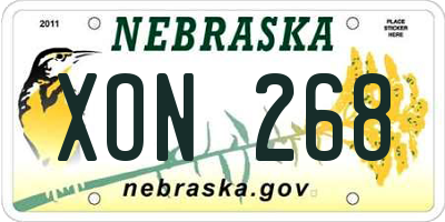 NE license plate XON268